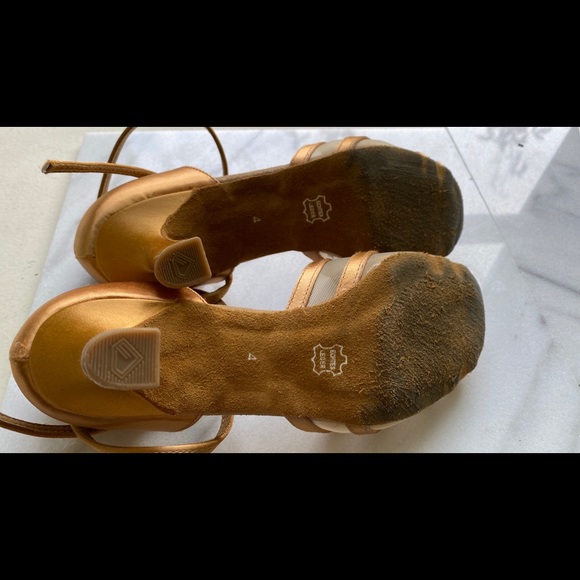 Diamant Latin Sandal Dance shoes, bronze satin - Picture 6 of 8